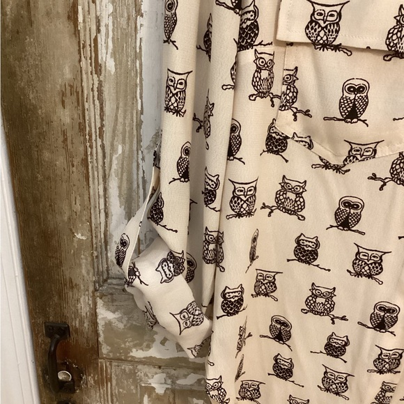 Anthropologie Porridge Owl Button Down Knit Back - Small - Picture 3 of 10